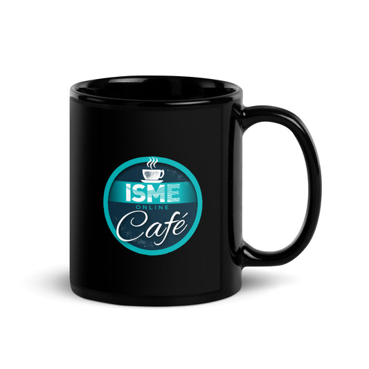 ISME Cafe Online Black Glossy Mug